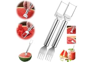 FAUPPT 2PCS Watermelon Cutter 2-in-1 Stainless Steel Fruit Cutter Watermelon Slicer,Upgraded Watermelon Cutter Tools,Watermelon Slicer Tool Gifts for Mom Dad Teacher Kitchen Camping Gadget (2 Pack)