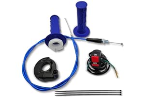 NZZLXKFJ 7/8 22mm Twist Throttle Accelerator Handle Grips,Mini Bike Throttle Cable Kit,Throttle Cable Kit for 50cc 90cc 110cc 125cc 140cc 150cc 200cc 250cc 4-Stroke Dirt Bike,mini Bike Pocket Bike