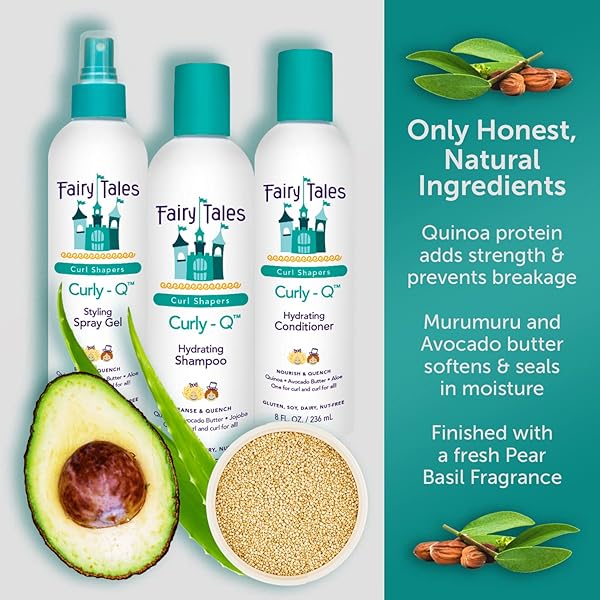 FAIRY TALES CURLY Q HYDRATING SHAMPOO FOR CURLY AND MULTI-CULTURAL HAIR – PARABEN, SULFATE, GLUTEN AND NUT FREE – 12 OZ
