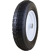 Marathon 14.5" Universal Replacement Wheelbarrow Wheel with Adapter Kit, Black