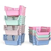 Skywin Stackable Storage Bins Open Front for Pantry Storage, 4 Pack - Multi | Sturdy Plastic, Easy Stacking, Breathable &amp; Open Front Design, Pantry Storage for Snacks, Toiletries, and Small Essentials