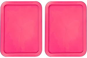 MRX SOLUTIONS Replacement Lids fits Pyrex 6-Cup Glass Food Storage Container Bowls, (8.75 x 6.75-Inch) Plastic Rectangle Lids Covers for Pyrex 7211-PC, Airtight & Leakproof (2-Pack, Fuchsia)