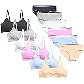 Liowosoftan 30A 32A Bras for Teens Wireless Training Bras for Girls Ages 10-16 Years 6 Pack