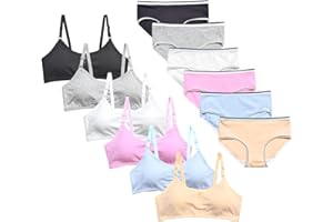 Neapro 30A 32A Bras for Teens Wireless Training Bras for Girls Ages 10-16 Years 6 Pack
