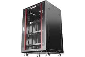 Sysracks Server Rack Wall Mount Network Cabinet 24" deep Server Cabinet AV Rack with Feet, POWERBAR, Shelf, Fan - 24-Inch Dee