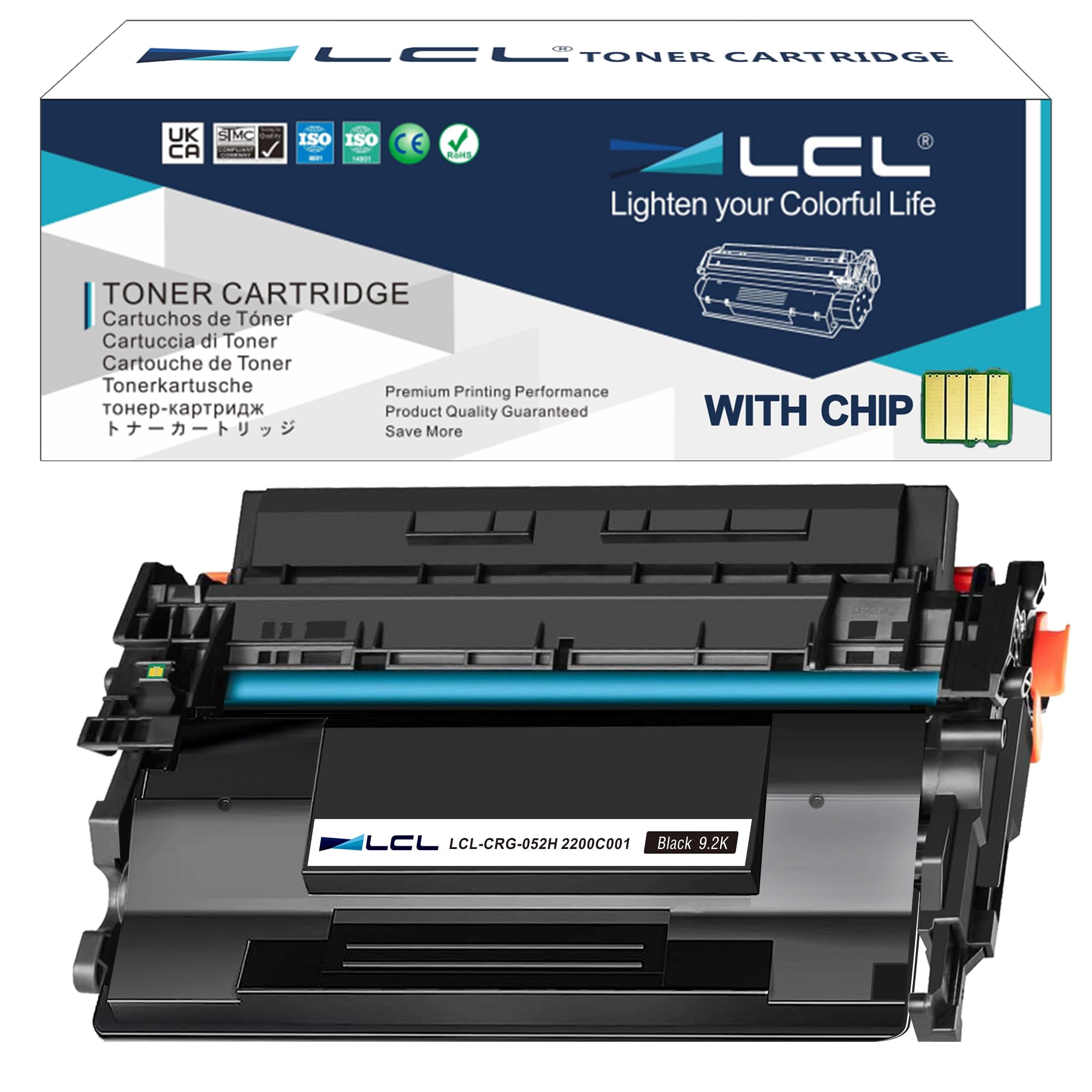 LCL Compatible Toner Cartridge CRG052 CRG-052 052H CRG052H CRG-052H 2199C002 2200C002 9200pages (1 -pack Black) Replacement for Canon LBP 212dw LBP 214dw LBP 215X MF 421dw MF 426dw MF 428x MF429x