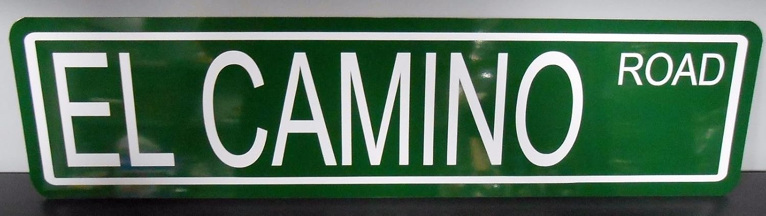 METAL STREET SIGN EL CAMINO ROAD 6 X 24 COMPATIBLE WITH CHEVY CHEVROLET PICKUP TRUCK CLASSIC CUSTOM HOT ROD MUSCLE CAR RAT ROD BAR GARAGE MAN CAVE RESTAURANT SHOP OFFICE HOME NOVELTY WALL ART GIFT