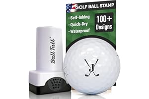 Ball Tatt - Monogram Golf Ball Stamp - Self-Inking Marker - Quick-Dry Permanent Marking Tool, No Leaks or Refills, Reusable & Waterproof Golfing Stamper - Ideal Gift for Golfers, Dads, Retirement.