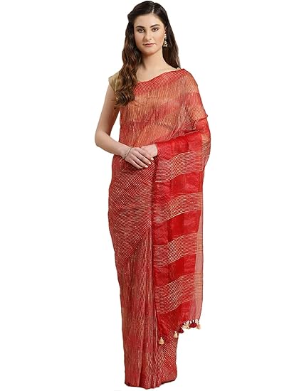 Linen Handwoven Saree and Blouse ALBGSA0025