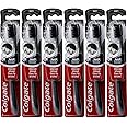 Colgate 360 Charcoal Infused Toothbrush, Floss-Tip Bristles, Soft (Colors Vary) - Pack of 6