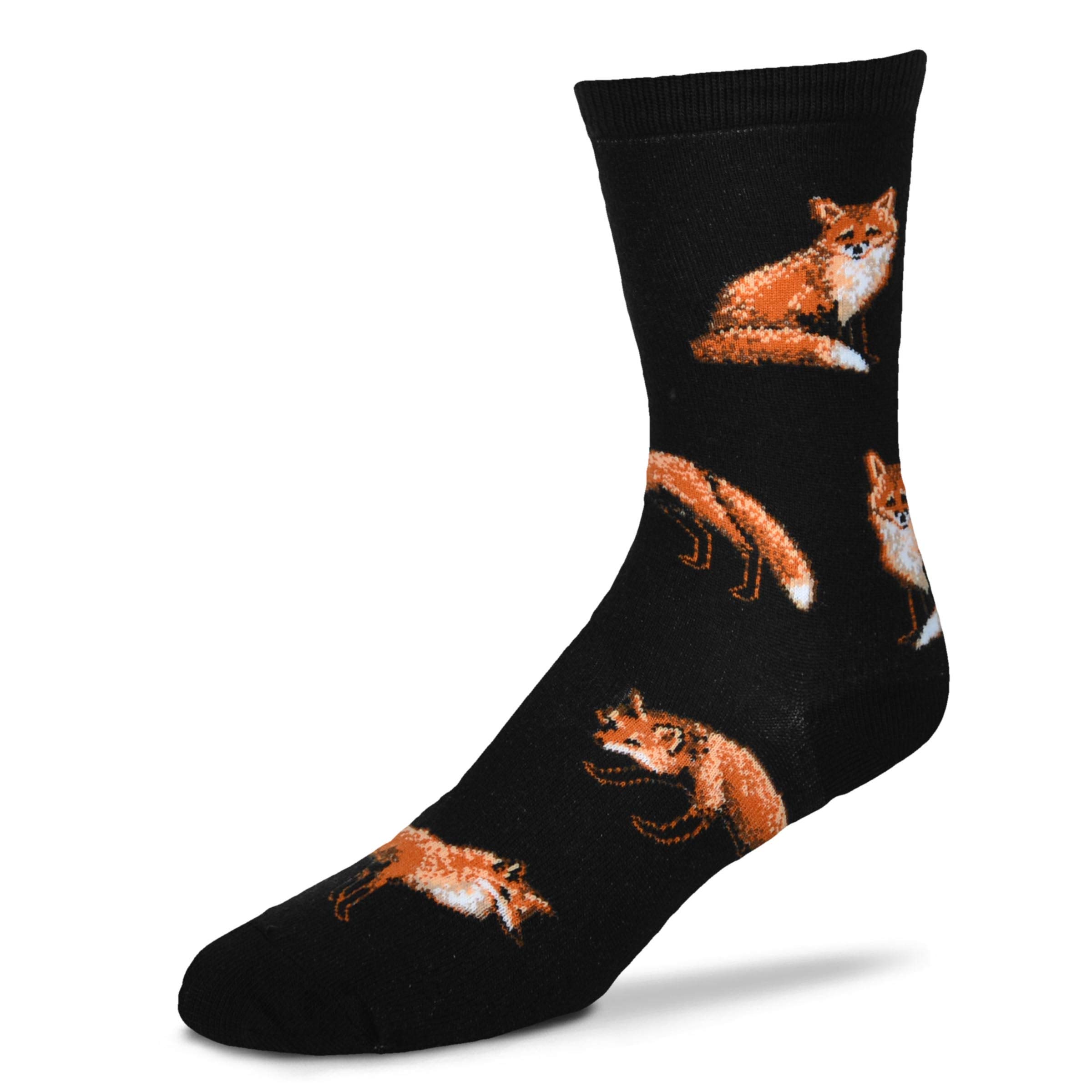 For Bare Feet Women's Fbf Originals Wildlife Novelty Sock, Red Fox, MEDIUM