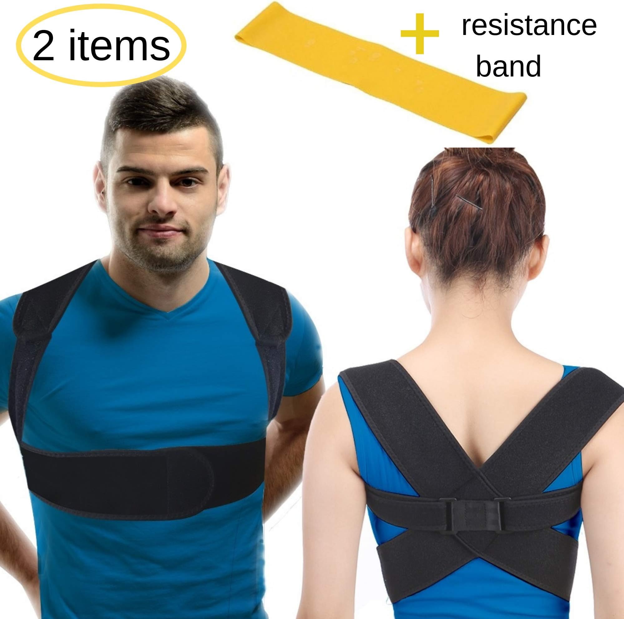 BodyMoves Back Posture Corrector for women & men- figure 8 back brace support for better back and lower back pain relief- premium upper back corrective therapy keep back straight under shirt (LARGE)