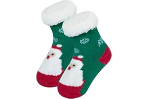Century Star Toddler Girls Boys Christmas Socks with Grips Cotton kids Slipper Socks Baby Winter Non Slip Fuzzy Sock
