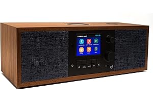 Grace Digital Mondo Elite Duo Smart Internet Radio, Bluetooth, Wi-Fi, 7-Day Alarm – Microphone Free (Walnut)
