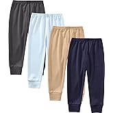 JARMAKO Toddler Boys Cotton Pants, 4-Pack Sweatpants Joggers for 2-6 Years
