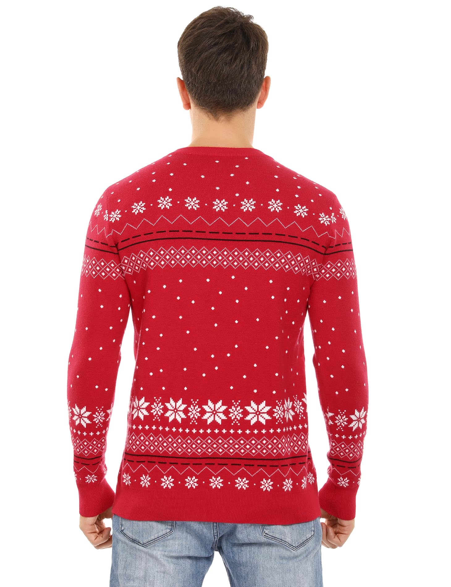 Aiboria Women's Matching Family Ugly Christmas Reindeer Snowflakes Pullover Sweater