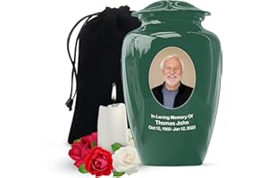 Yatskia Green Customized Urns for Human Ashes, Personalized Urn for Ashes Adult Male, Funeral Urns for Human Ash, Cremation U