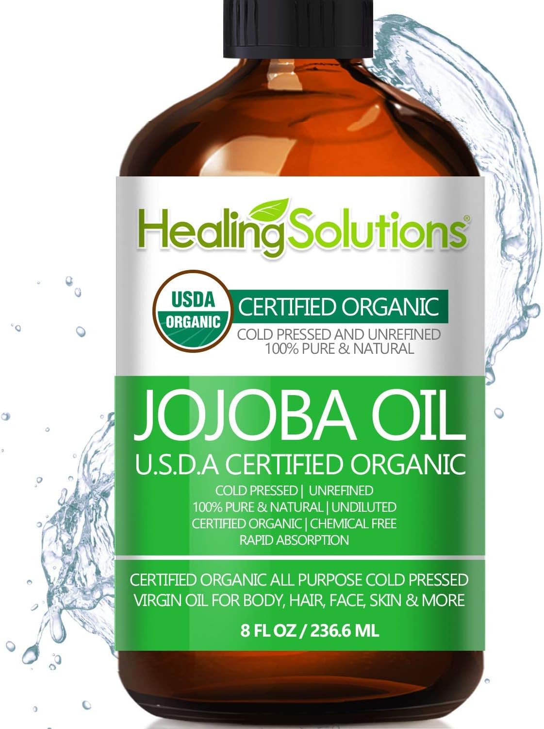 Jojoba Oil (Organic - 4oz) 100% Pure & Natural - Cold Pressed Unrefined - Hexane & Chemical Free - Natural Carrier Oil & Cuticle Oil Solution for Face & Hair, Helps Fight Acne & Moisturize Skin Now: Health & Personal Care