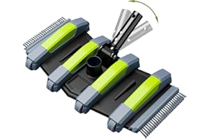 Sepetrel Heavy Duty Pool Vacuum Head with Wheels & Aluminum Handle, Professional Weighted Flexible Vacuum Head