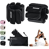 BECOJADDE Ankle Weights Set of 2 (1 lb/2 lb Each) for Women Men Adjustable Wrist Bracelet for Home Gym Weighted Bangles Wristbands Leg Arm Weights for Walking Swimming Running Pilates Yoga Gym