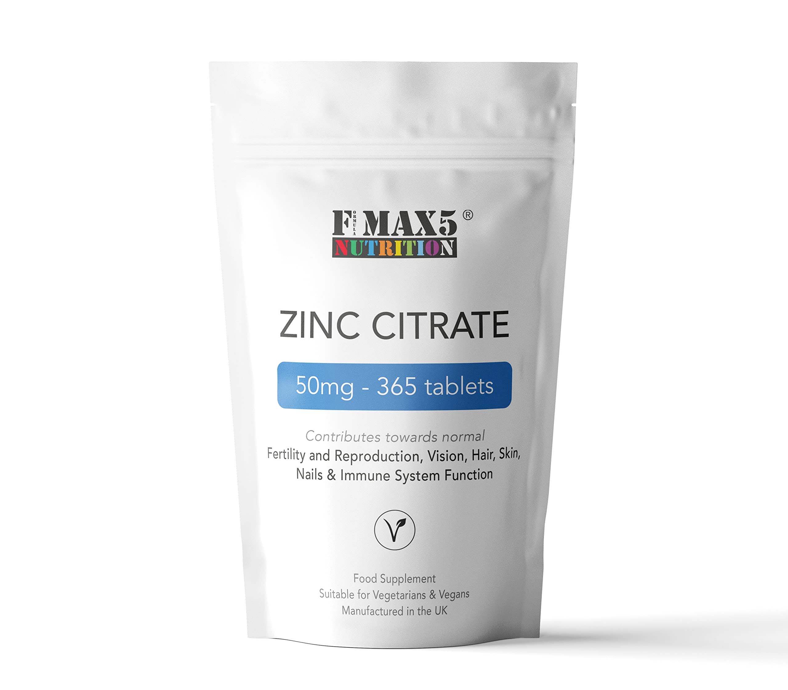 Zinc Citrate 50mg 60/120 / 360 Tablets Sexual Health Acne Immune System Skin Hair Vision (360)
