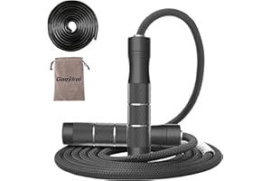 Gaoykai weighted jump rope Fitness for women men,1LB Tangle-free Skipping Rope for Muay Thai Training Crossfit workout Aluminum Handles Adjustable Length PVC Cord and Cotton Rope