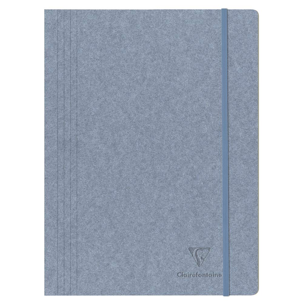 Clairefontaine 83519C - An Elastic Cardboard Folder Jeans Paper 3 A4 Flaps - Jeans&Cocoa Collection, Denim Blue — image 1