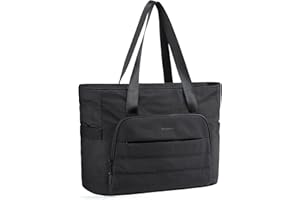 BAGSMART Tote Bag for Women, Lightweight Large Tote Bag with Yoga Mat Strap, Quilted Shoulder Bag Handbag for Travel Work Gym