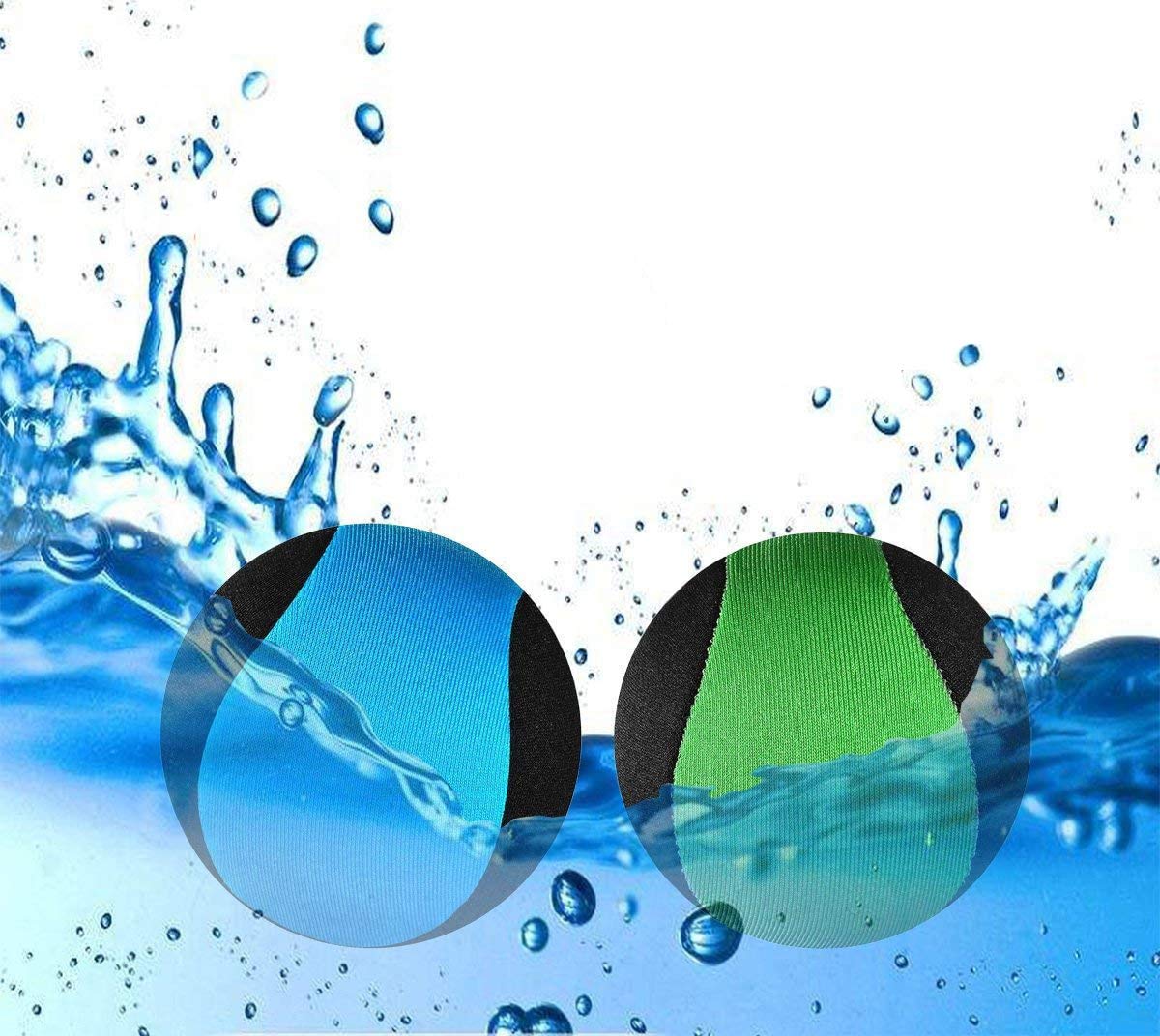 MAKFORT 2 Pack Bouncing Water Skim Ball Funny Pool Toys Surfing Ball (Blue + Green)