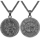 XIXLES 925 Sterling Silver Patron Saint Medal Protection Pendant Necklace Religion Jewelry for Men Women With 316L Stainless Steel Chain and Gifts Box