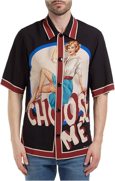 Dolce Gabbana Homme Chemise Manche Courte Pin Up Nero S Amazon Fr Vetements Et Accessoires