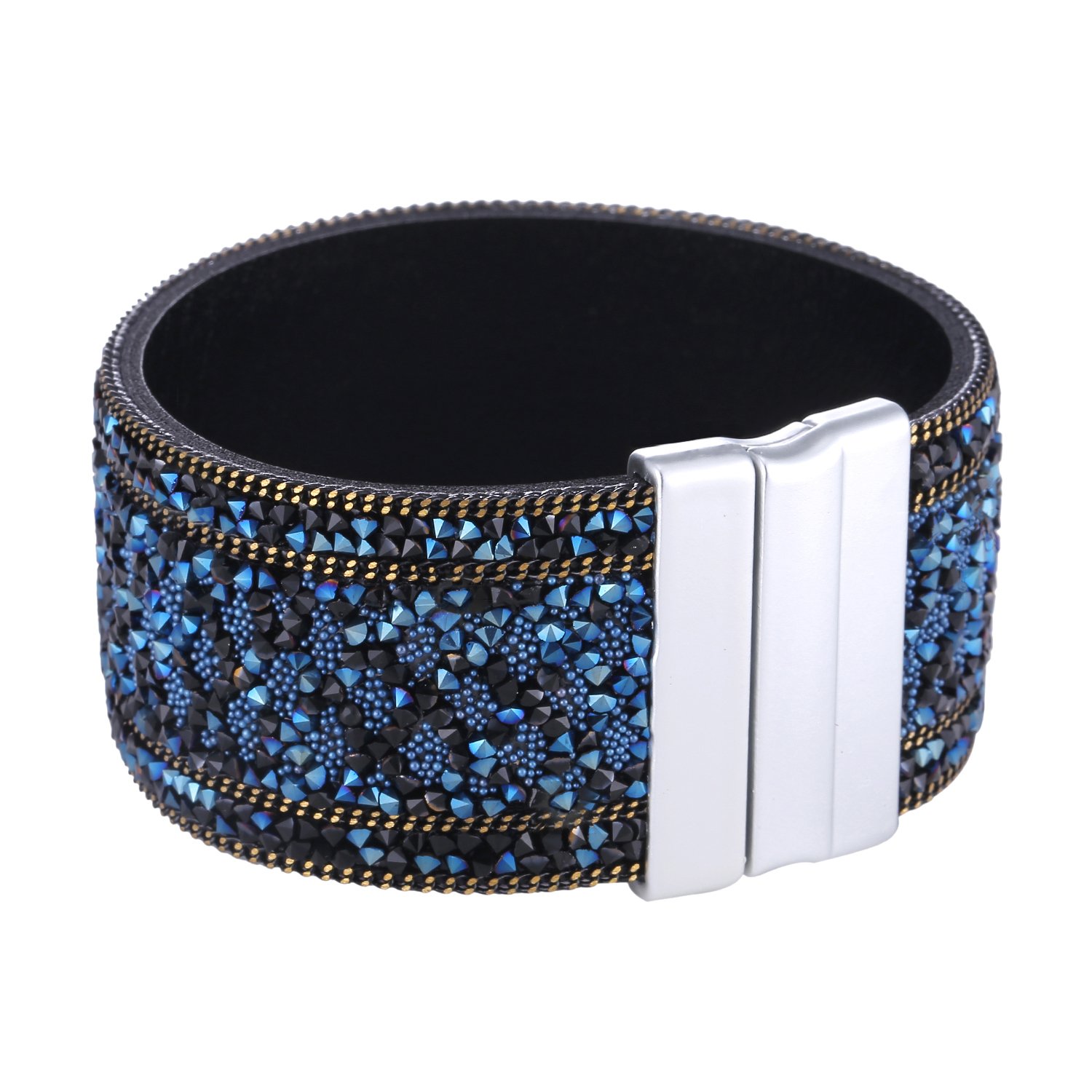 Morella Women’s Bracelet with Zirconia Stones and Magnetic Clasp – Blue