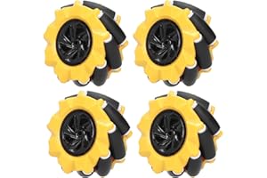 Fafeicy 80mm Omni-Directional Robot Wheels for DIY Robotics Projects, Robot Car Parts Accessories, Industrial Robot Components, 2 Pair