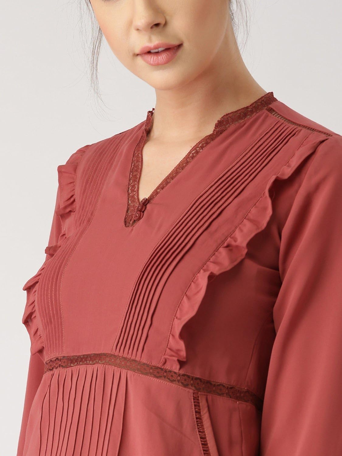 marie claire women's a-line dress (mc372--m, brown, medium)