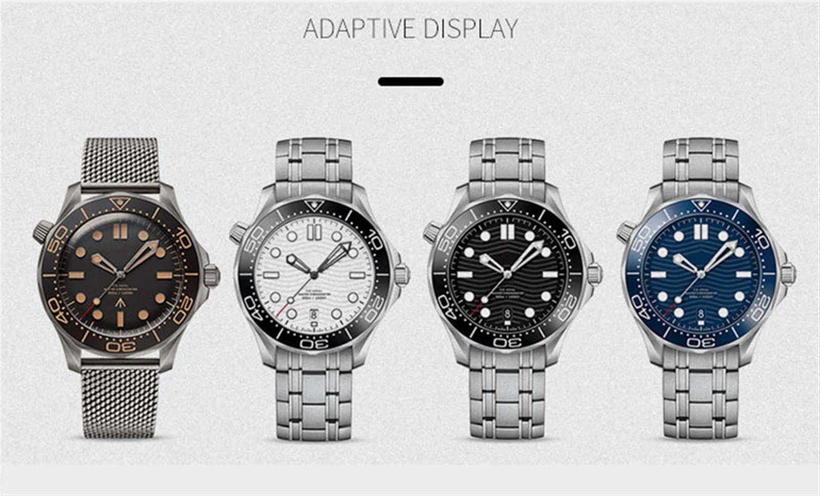 JWTPRO Titanium Steel 20mm Chain Strap for Omega 007 Seamaster Diver 300 Watch Band Replace Milanese Stainless Bracelet (Color : Silver, Size : 20mm)