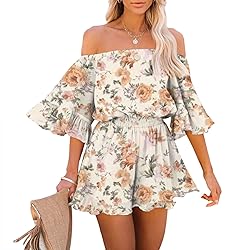 Fixmatti Women's Shorts Jumpsuit Off Shoulder Short