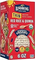 Lundberg Organic Thin Stackers, Red Rice & Quinoa, Salt-Free, Thin Multigrain Rice Cakes, Gluten-Free, Vegan, Healthy Snacks,