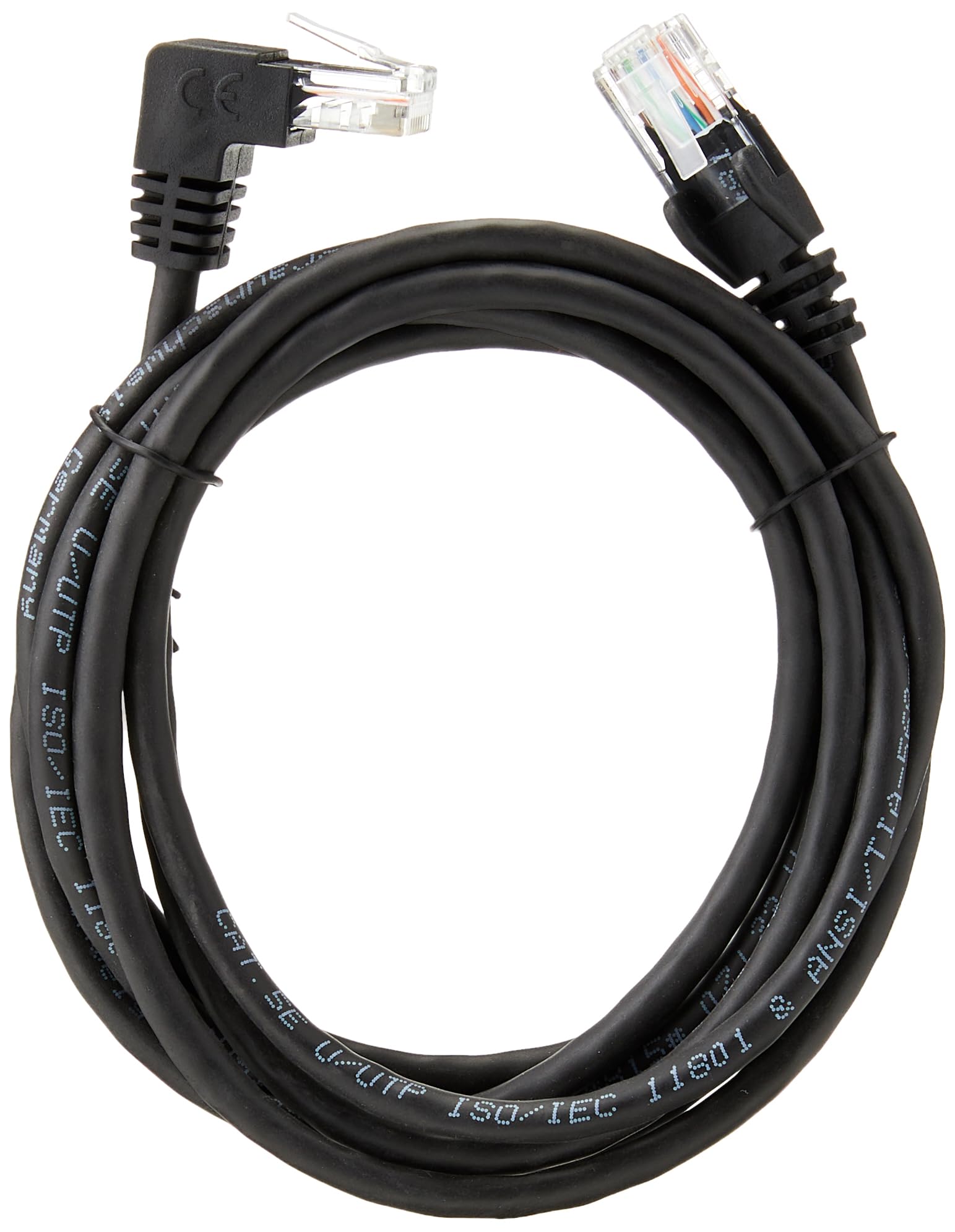 goobay Cat 5e Patch Cable 1x 90° Angled U/UTP Black 2 m Length