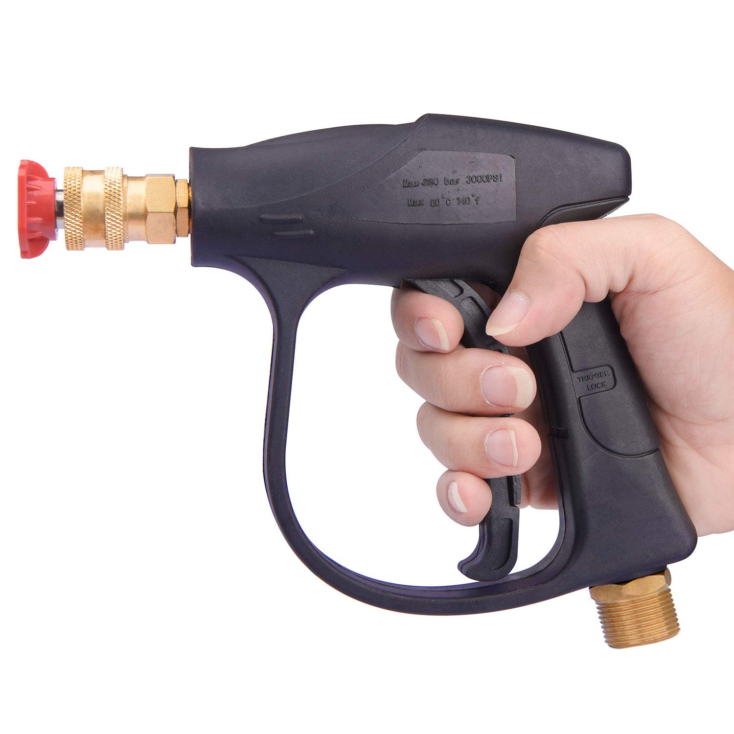 GDHXW X-884 Complete Set Box for car Washing 3000 PSI High Pressure Snow Foam Lance Foam Cannon Foam Blaster M22 Thread Conversion Adapter 5 Pressure Washer Nozzles Cleaning Gloves