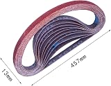 STEBRUAM 13x457mm Sanding Belts 60pc Mix Grit 40-400 for Belt Sander Black view 2