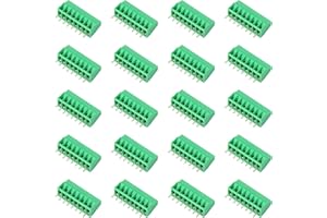 JHCBKFF 20PCS 8Pin 2.54mm 0.1" Pitch PCB Mount Screw Terminal Block Connector, Terminals 150V 6A for 26-18AWG Cable