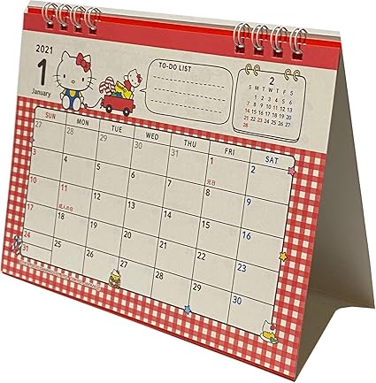 Amazon サンリオ ハローキティ デスクリング 日本カレンダー 21年 12ヶ月 日本 カレンダー 文房具 オフィス用品