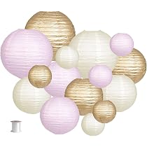 18 Lanternes En Papier Rouge/Rose - 4 Tailles (6 à 12 Pouces) - Décoration Suspension Fête, Mariage, Noël, Jardin
