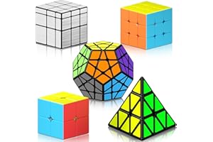 Vdealen Speed Cube Set, Cube Bundle 2x2 3x3 Pyramid Dodecahedron Mirror Magic Cube, Smooth Puzzle Cube Collection Games Toy G