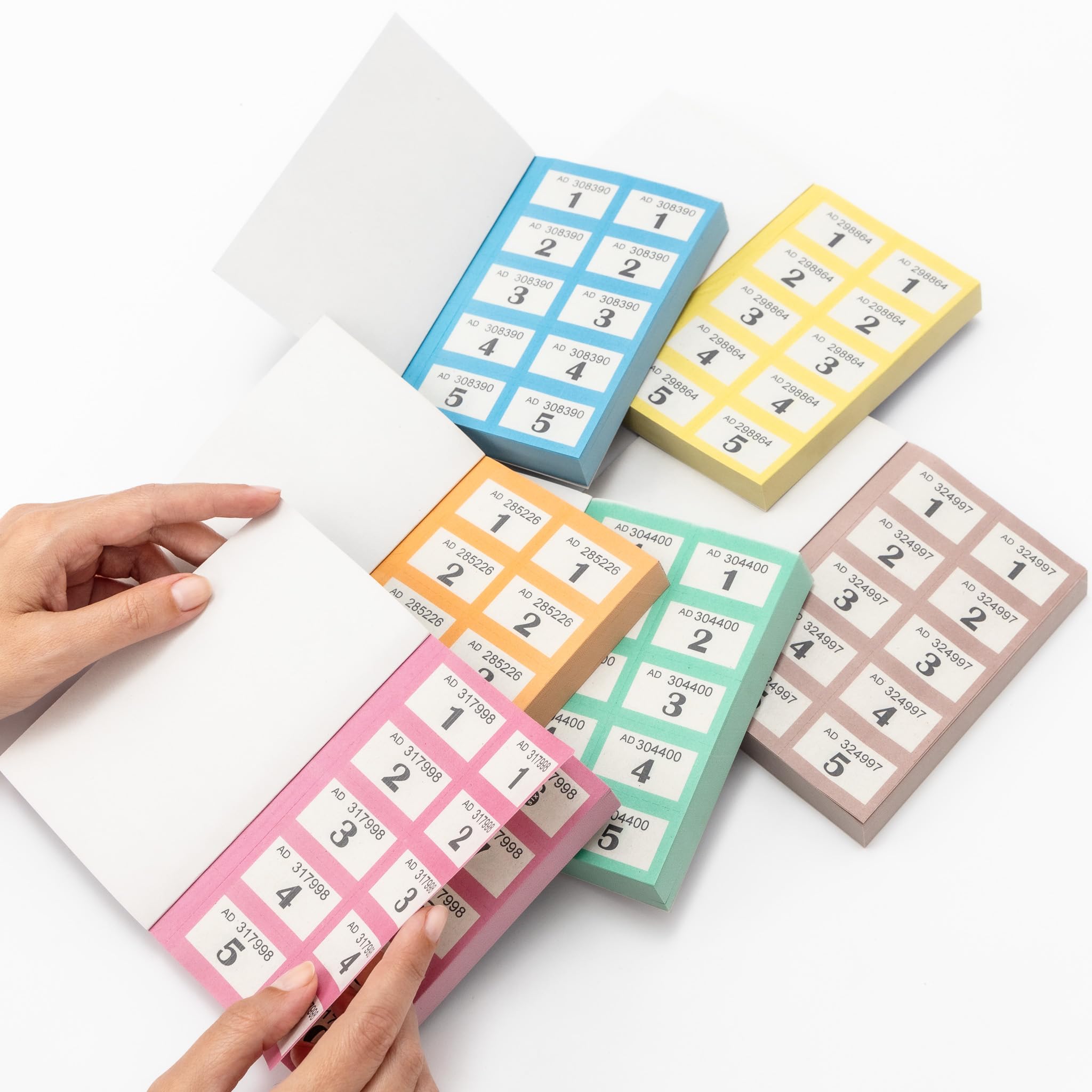 Evelay 12 x Cloakroom and Raffle Tickets Books 1-1000 Tombola Draw Numbered Charity Events Prize Draw Lucky Draw (Mixed Colours)