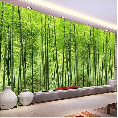 Amazon Lcymt 壁画の壁紙 壁画壁紙竹の森の壁画寝室のリビングルームのテレビの背景の家の装飾 350x250cm 壁紙