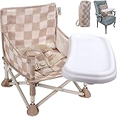 Tiny Marvels Portable 3-in-1 Baby Chair, Cozy Booster Seat, Baby Seat with Tray, Compact Foldable, Toddler Chair with Child S