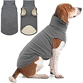 IECOii Dog Fleece Vest Sweater - Stretch Warm Pullover with Turtleneck,Grey,Large, Easy On/Off Winter Dog Sweater for Medium Large Dogs Girl Boy, Winter Fall Jumpsuit with High Neck
