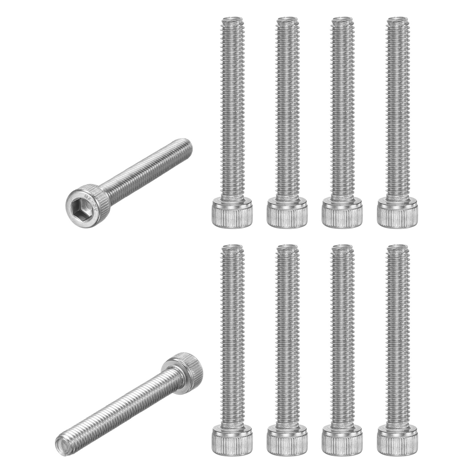 M METERXITY 10-Pack Socket Head Cap Screws Bolts M6x45mm 1mm Pitch Button Head Socket Screws 304 Stainless Steel Hex Socket Bolts [Silver]