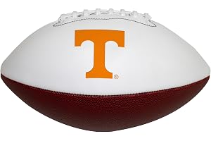 Logo Brands NCAA Official Size Autograph Football -Smooth White Panel for Nil Signatures, Display, or Nil Collecting NCAA Fan Memorabilia